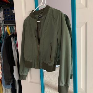 Green bomber jacket